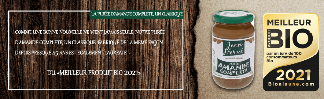purée d'amande complète bio remporte prix meilleur produit 2021