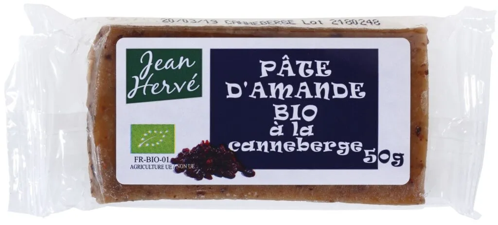Pâte d&rsquo;amande Bio Canneberge