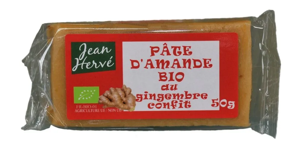 Pâte d&rsquo;amande Bio au Gingembre