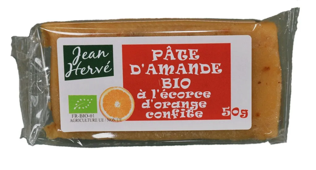 Pâte d&rsquo;amande Bio à l&rsquo;orange